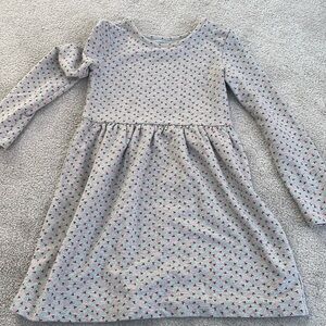 Girls Gray Floral Long Sleeve Dress Gap Size Medium (8)